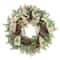 Glitzhome&#xAE; 24&#x22; Cypress Leaves &#x26; Pinecone Wreath with Ribbon &#x26; Bow